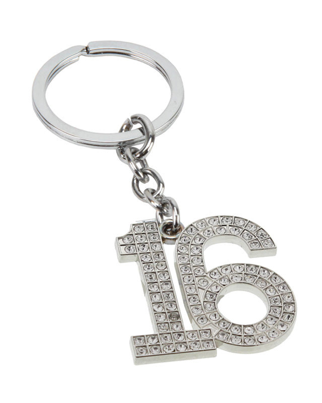 16th Birthday Crystal Keyring
