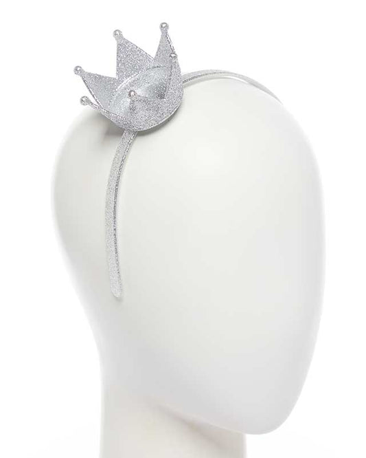Silver Glitter Crown Headband