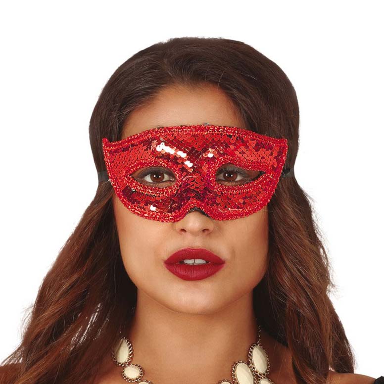 Red Glitter Masquerade Mask
