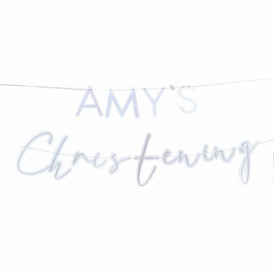 Customisable Christening Paper Banner - 1.5m