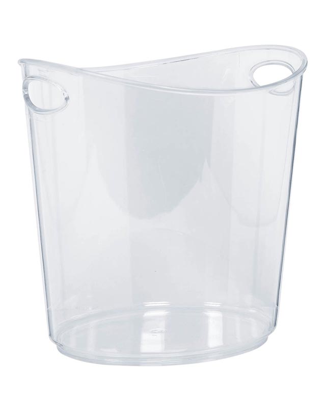 Clear Plastic Ice Bucket - 22cm x 24cm x 19cm