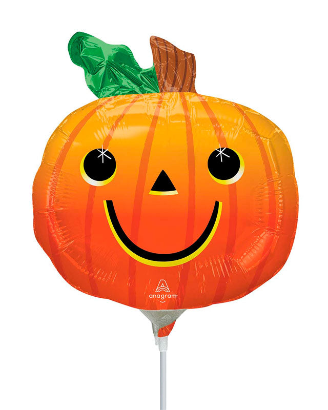Smiley Pumpkin Mini Balloon Uninflated - Foil