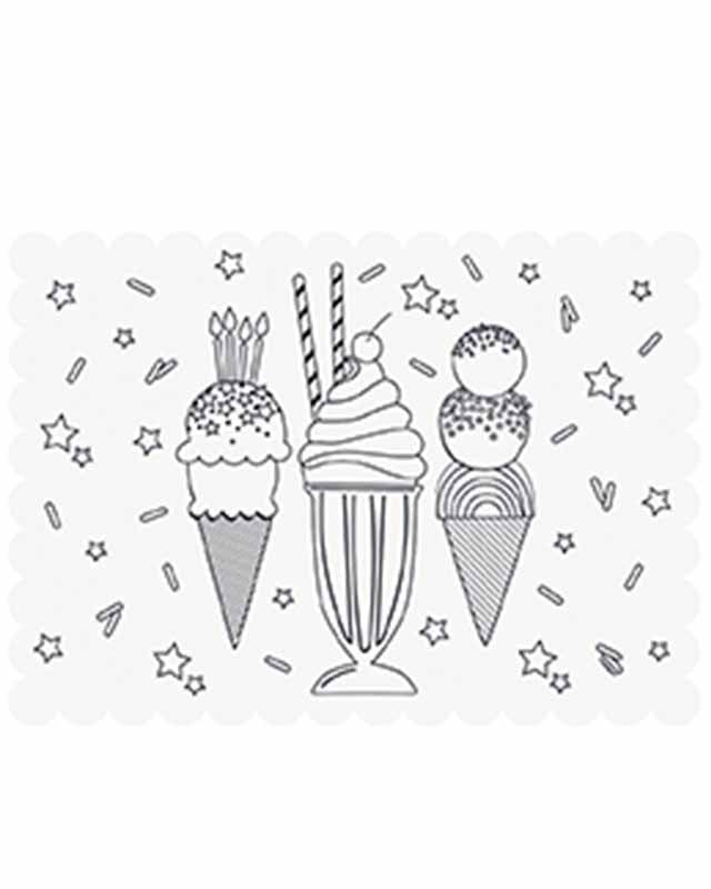 Pastel Ice Cream Paper Coloring Placemats (6pk)