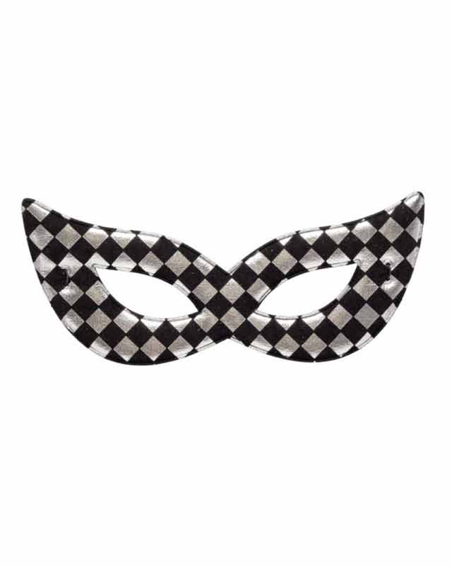 Chessboard Silver Masquerade Eye Mask