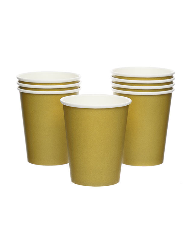 Gold Paper Cups - 237ml (8pk)