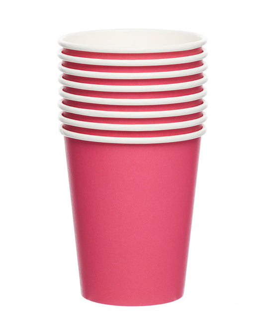 Bright Pink Paper Cups - 237ml (8pk)