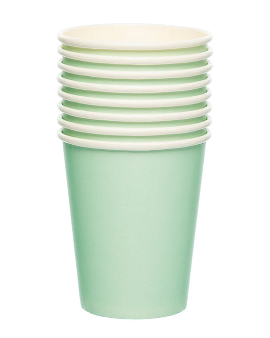 Mint Green Paper Cups - 237ml (8pk)