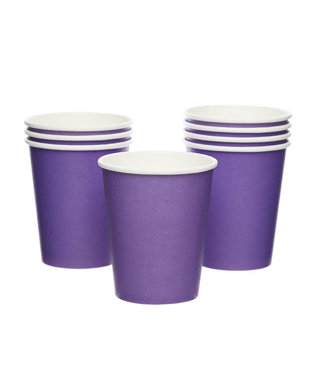 Purple Paper Cups - 237ml (8pk)