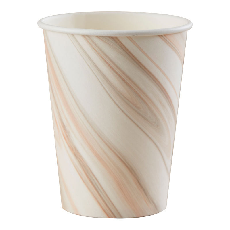 Natural Marble Paper Cups - 266ml (8pk)