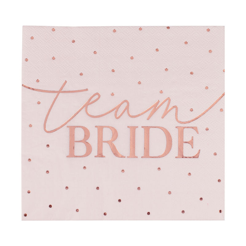 Rose Gold Team Bride Paper Napkins - 33cm (16pk)