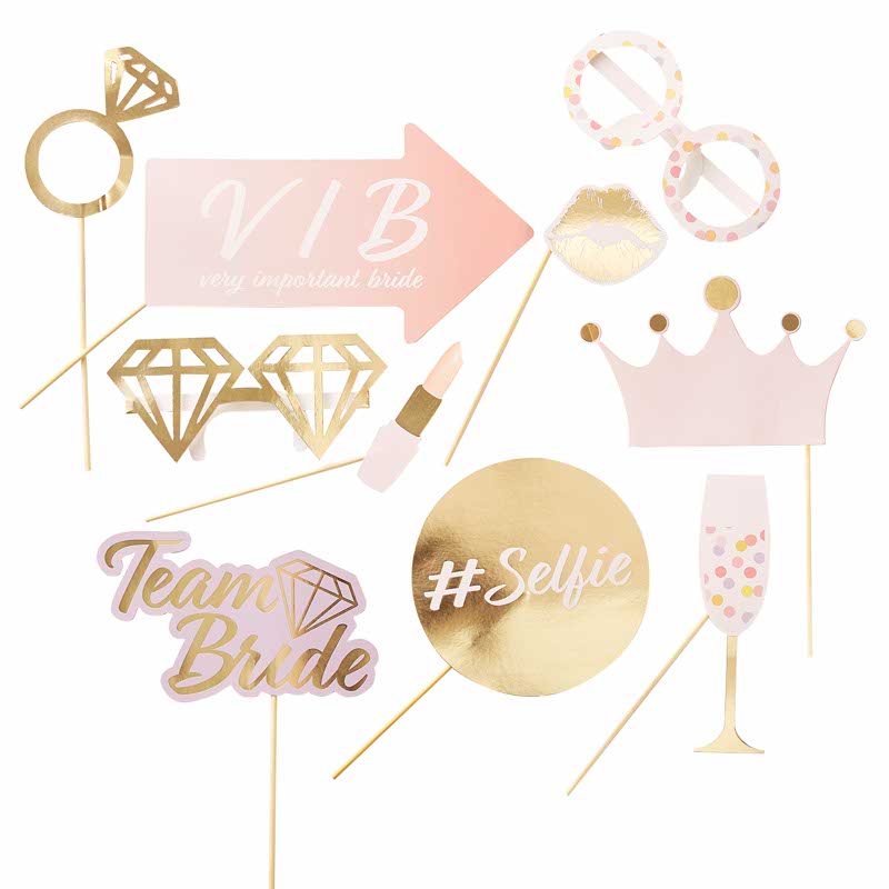 Team Bride Paper Photo Booth Props (10pk)