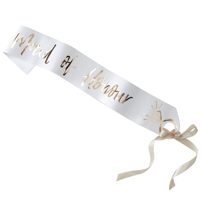 Gold Maid of Honour Paper Sash