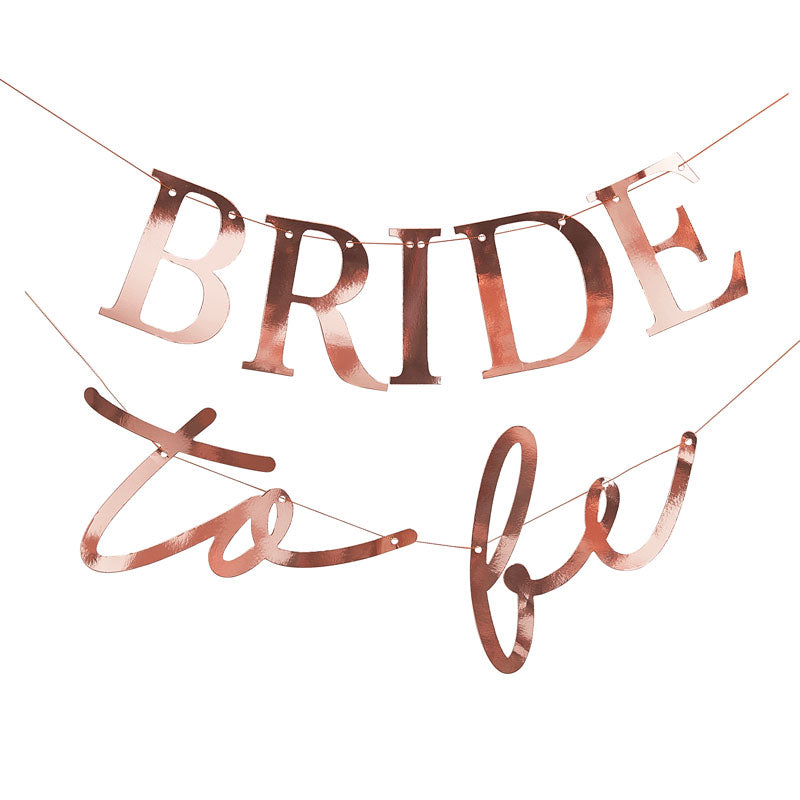 Rose Gold 'Bride To Be' Paper Banner - 1.5m