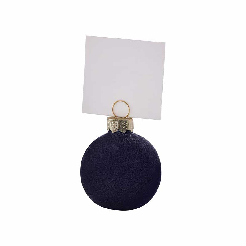 Navy Flocked Bauble Place Card Holders (6pk)