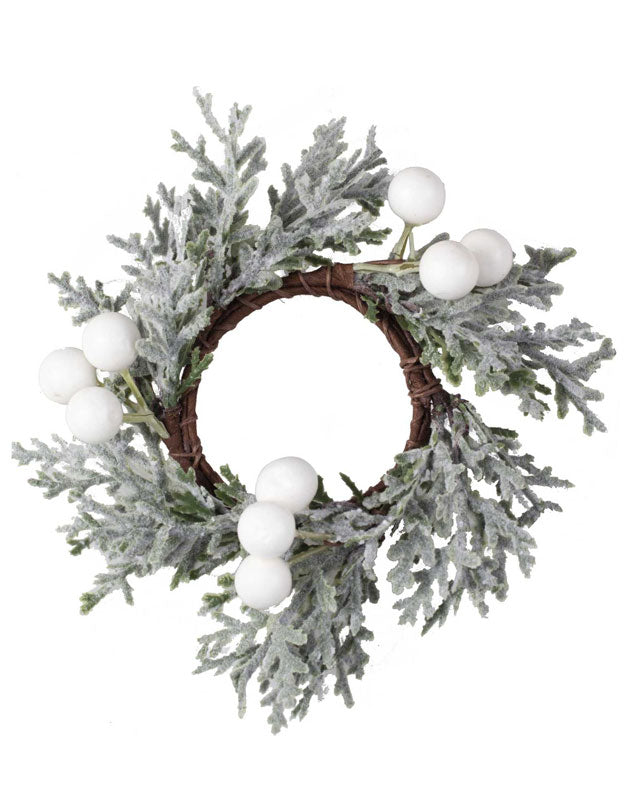 Snowy Foliage and White Berries Napkin Rings (4pk)