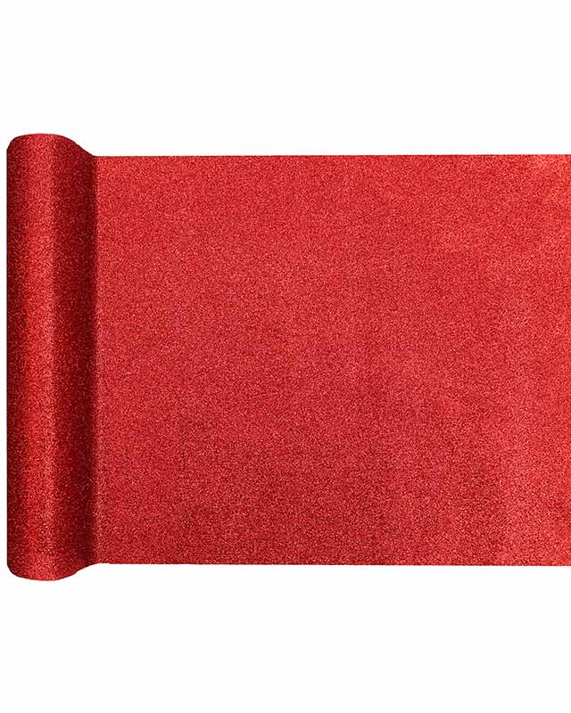 Red Glitter Table Runner - 3m