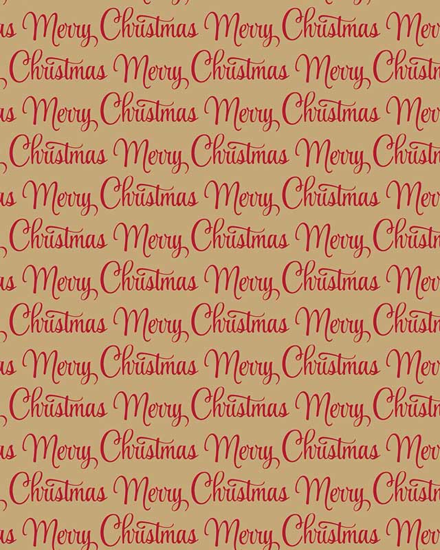 Red Merry Christmas Gift Wrap - 4m