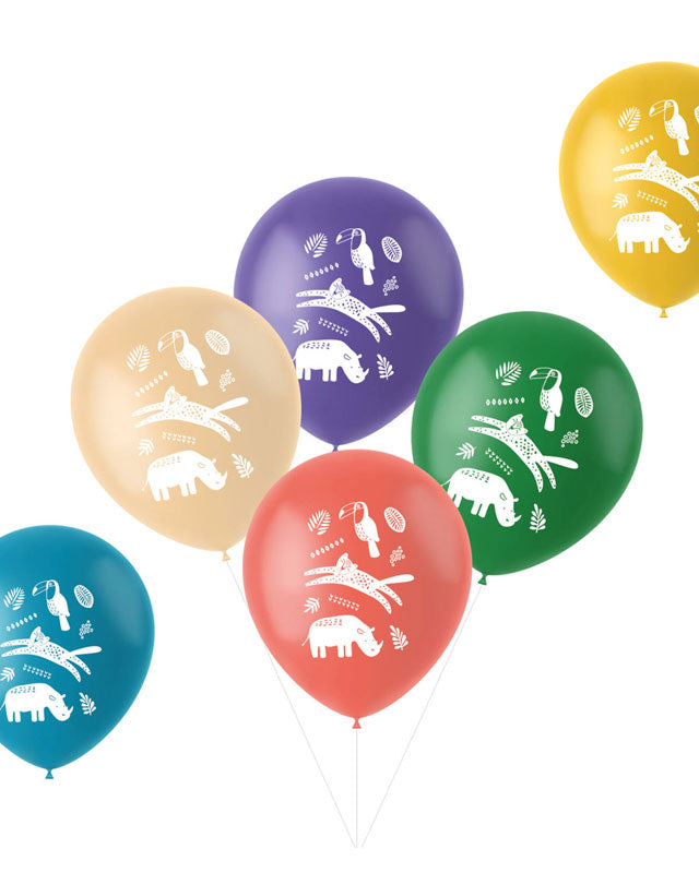 Zoo Party Balloons - 12" Latex (6pk)