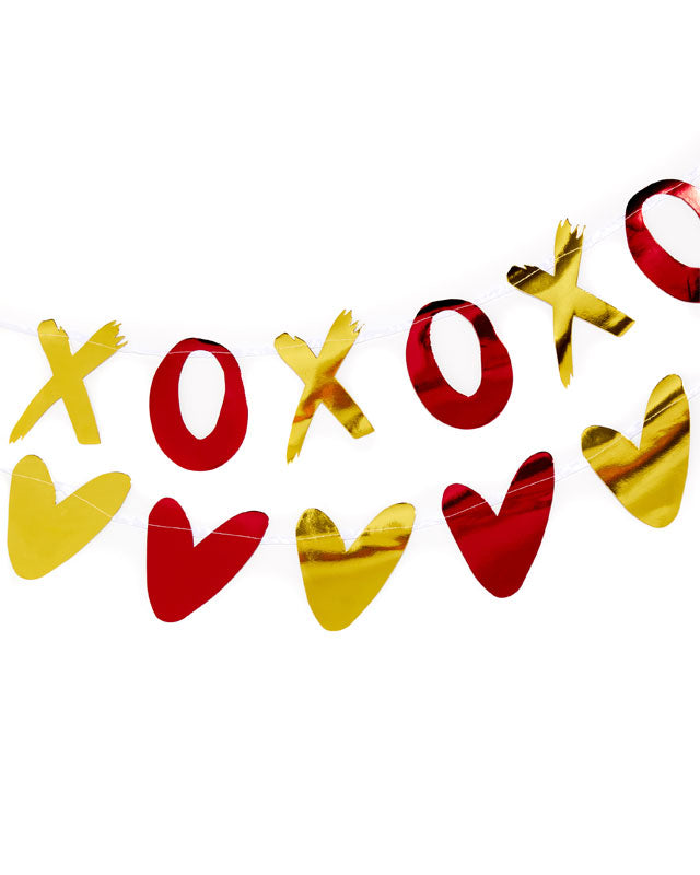 Metallic Hearts & XOXO Banner - 2m (2pk)