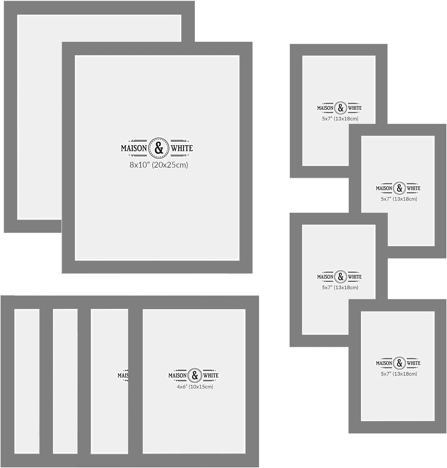 Assorted Photo Frames - Set of 10 Grey | M&W