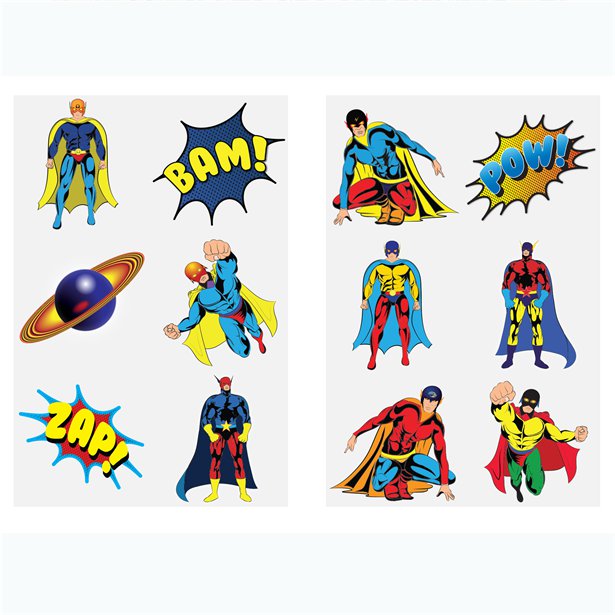 Super Hero Tattoo Sheet