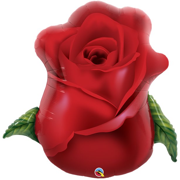 Red Rose Bud Foil Balloon - 33"