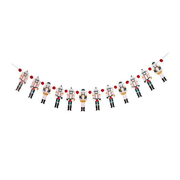 Nutcracker Pom Pom Garland - 2m