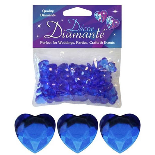 Sapphire Blue Heart Table Diamantes (28g pack)