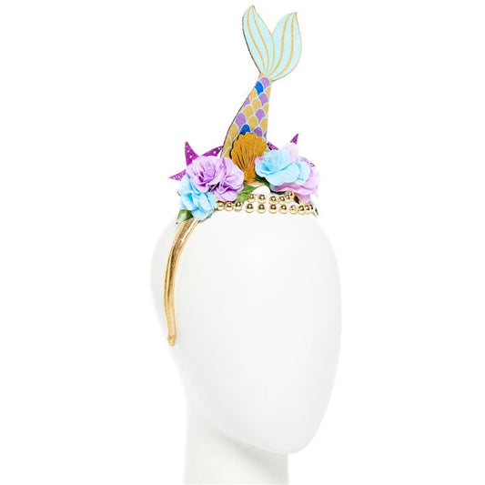 Glitter Floral Mermaid Headband