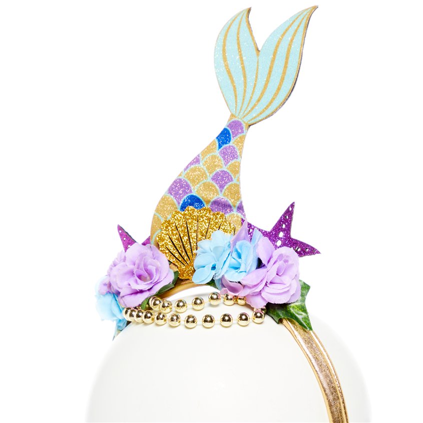 Glitter Floral Mermaid Headband