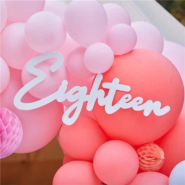 18 White Balloon Arch Sign