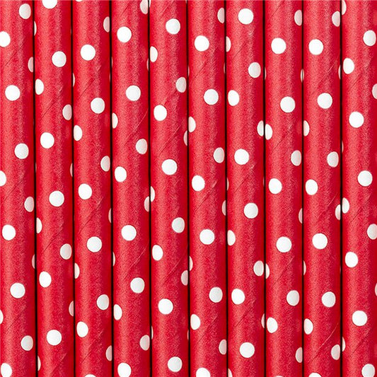 Red Dots Paper Straws (10pk)