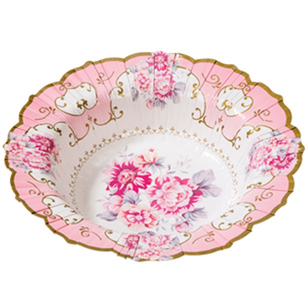 Vintage Tea Party Paper Bowls - 19cm (12pk)