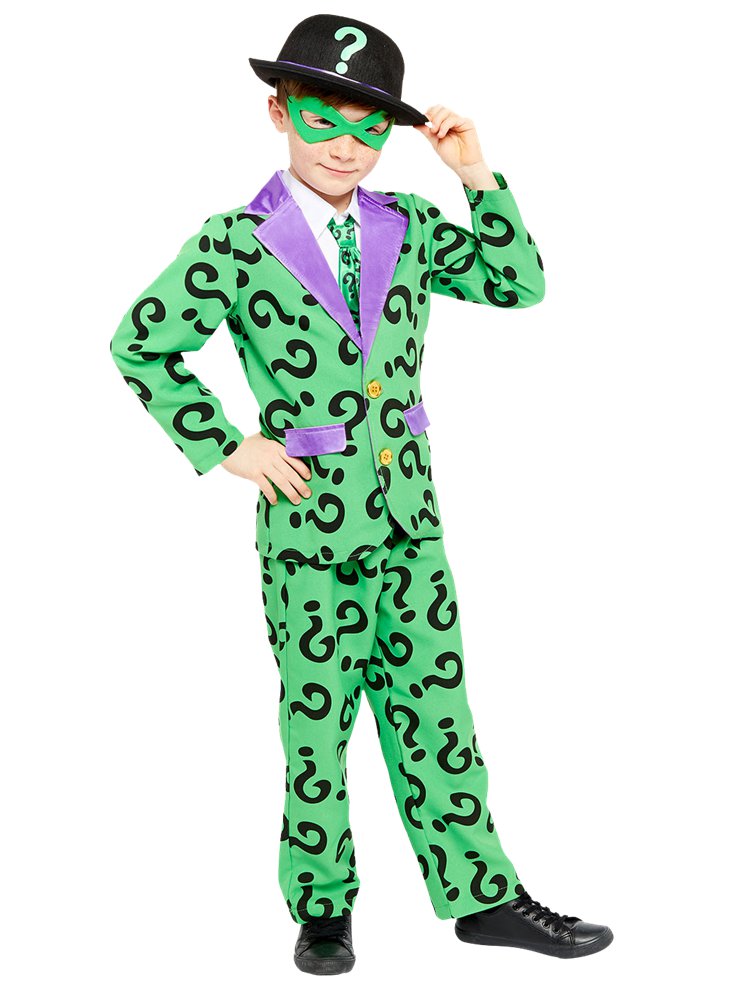 thumbnail image 2 of Rubies The Riddler Child Boys Batman Licensed Villain Halloween Costume – New With Tags 2 of 5
