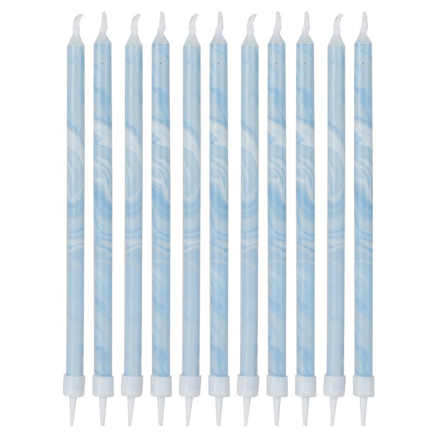 Mix It Up Blue Marble Tall Candles (12pk)