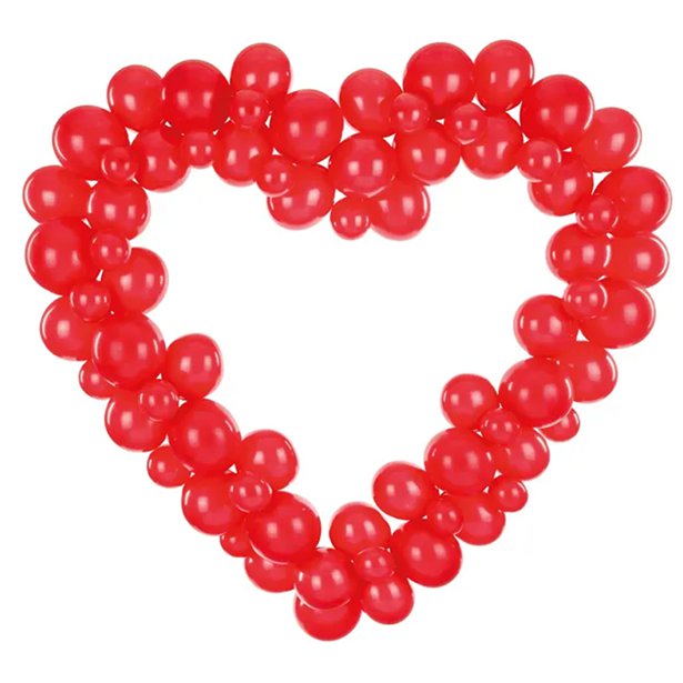 Red Heart Balloon Garland - 60 Balloons