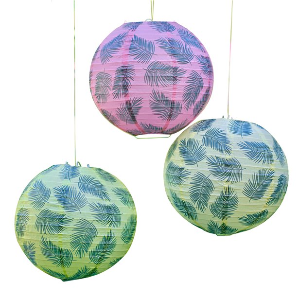 Tiki Tropics Paper Lanterns with Tassels (3pk)