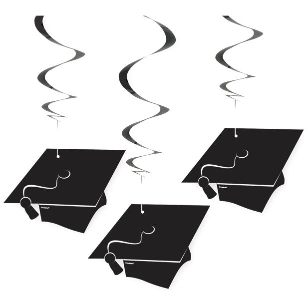 Graduation Hanging Swirls (3pk)