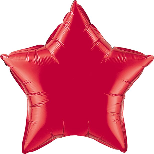 Ruby Red Star Shaped Balloon - 20" Foil