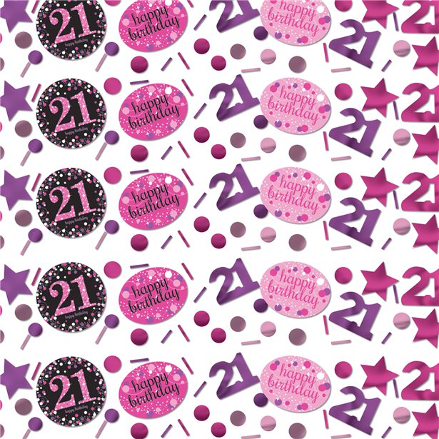 Pink Celebration Age 21 Confetti (34g pack)
