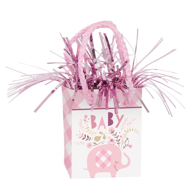 Pink Floral Elephant Balloon Weight