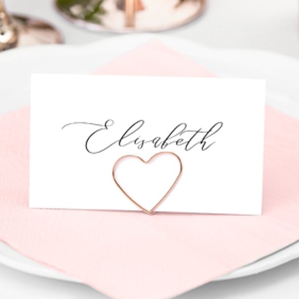 Rose Gold Heart Place Card Holders (10pk) – Party Delights Wondergroup