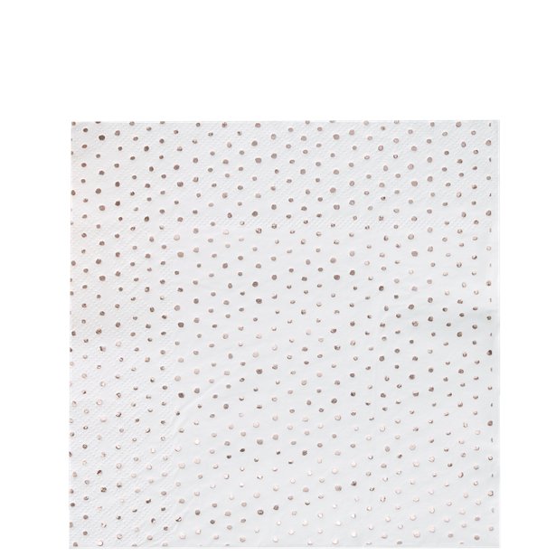 Pick & Mix Rose Gold Spotty Foiled Paper Napkins - 33cm (16pk)