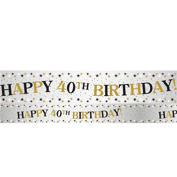 Sparkling Celebration 40th Foil Banner - 2.7m