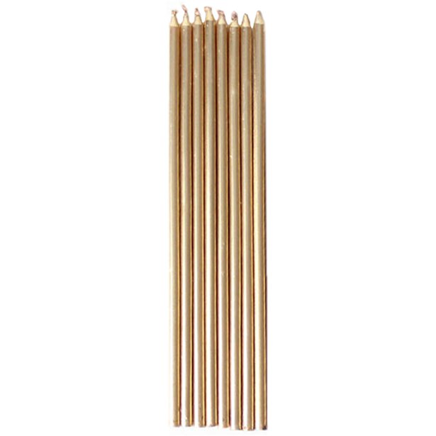 Gold Tall Candles - 16cm (10pk)