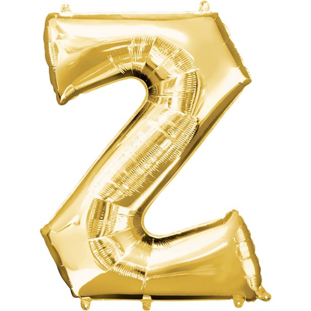Gold Letter Z Balloon - 16" Foil