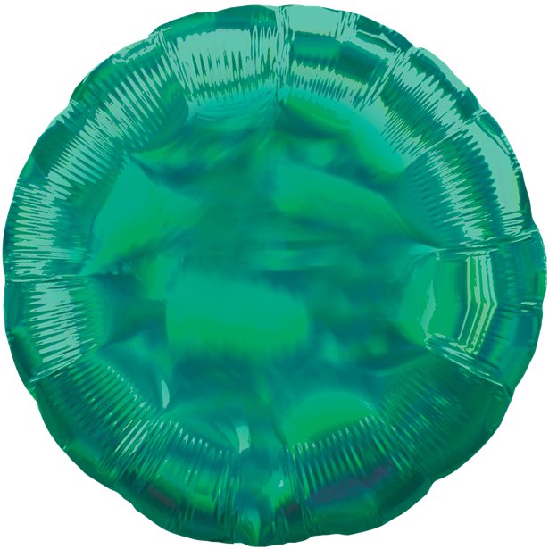 Green Iridescent Circle Balloon - 18" Foil