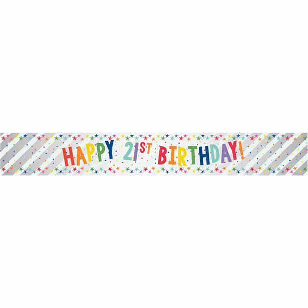 Happy 21st Birthday Foil Banner - 1.74m