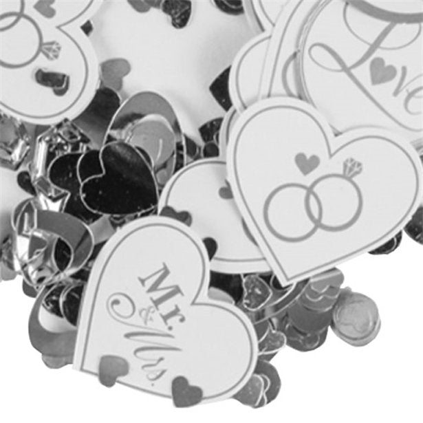 'I Do' White and Silver Wedding Confetti (34g pack)