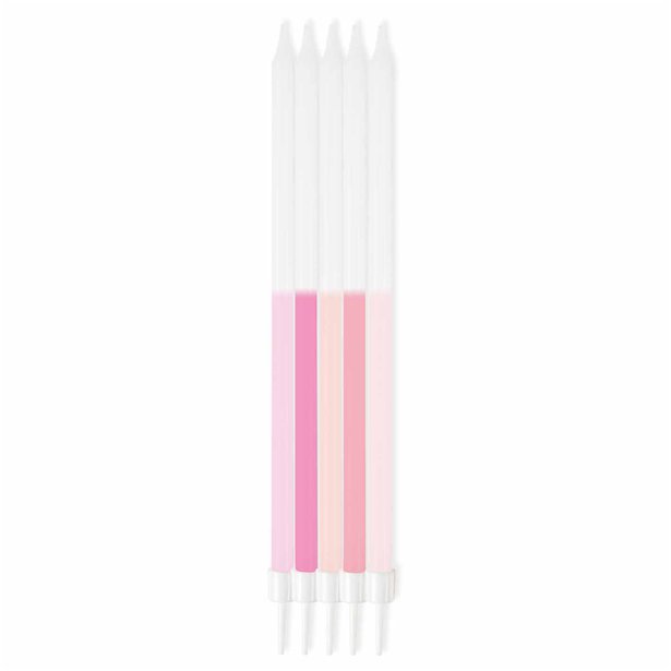 Pink Mix Tall Candles - 16cm (10pk)